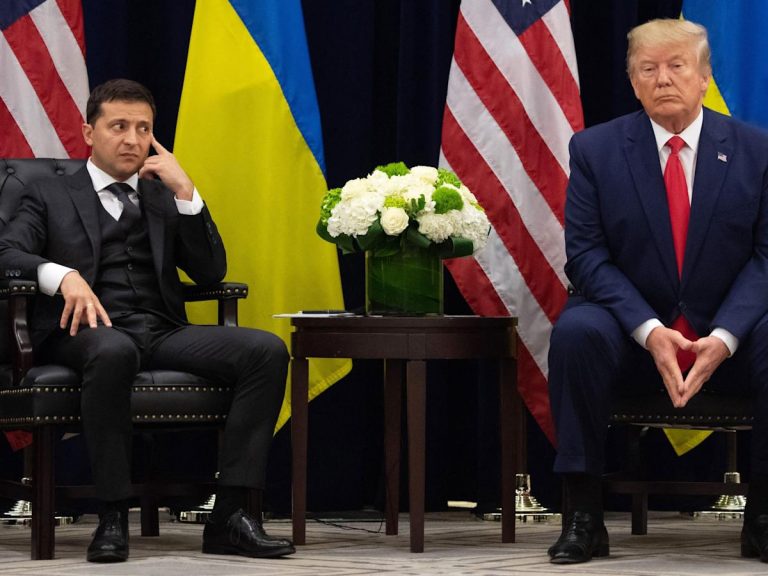 An old clip of Volodymyr Zelenskyy side-eyeing Donald Trump’s suggestion that he ‘get together’ with Putin and solve their ‘problem’ has resurfaced on Twitter